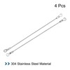 TOP-VIGOR 4Pcs Stainless Steel Lanyard Cable, 1.5mm x 20cm Eyelets