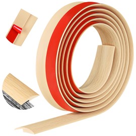 20Ft PVC Floor Edging Trim - Self Adhesive Carpet to Tile Transition Strip, Peel and Stick Floor Joining Strip - Suitable for Threshold Height Less Than 5mm (Beige Cream)