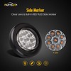 Partsam Pair 2" Clear/Red Flush Mount Mini-Reflex Side Marker LED