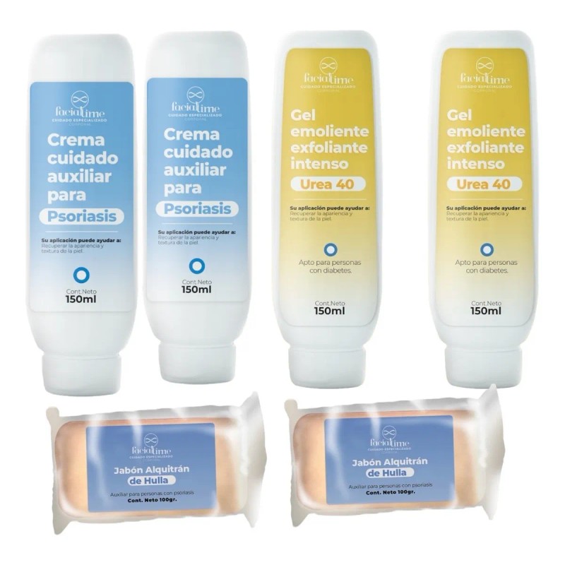 Kit Completo Psoriasis 2 Urea 2 Crema 2 Jabon Alquitran