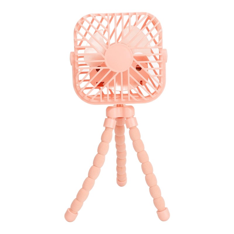 Portable Stroller Fan, 3 Wind Speed Flexible Camping Fan Winding
