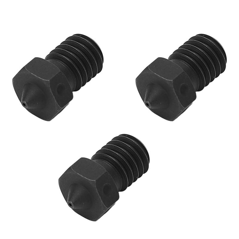 3 Pcs 3D Printer Nozzle 0.4mm M6x12.5mm High Temperature Resistance