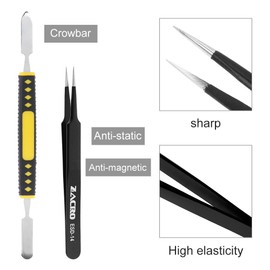 11 Pcs Precision Tweezers Set, ESD Anti-Static Tweezers Set, Stainless Steel Tweezers Kit Curved Tweezers for Electronics, Laboratory Work, Jewelry-Making, Craft, Soldering