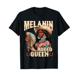 Womens Black Melanin Cowgirl Rodeo Queen Country Girl T-Shirt