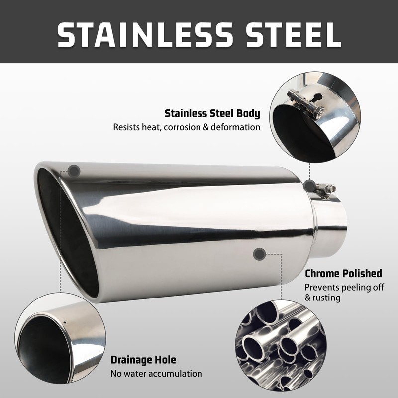 RP Remarkable Power, Exhaust Tip 4" Inlet 7" Outlet 18"
