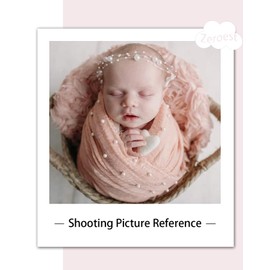 Zeroest Newborn Photography Wraps Baby Photoshoot Props 33.5" x 67" Pearl Raw Edge Wrap Headband for Infant Photos Outifts (Pale Peach)