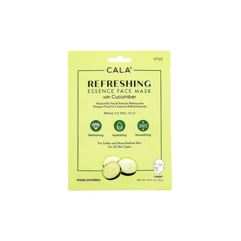 Cala Refreshing Essence Face Masks with Cucumber - 10 Sheets