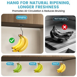 BREANIFULL 3PCS Banana Hanger Hook Metal Banana Holder 16cm Bananas Holder