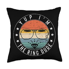Yup I'm The Ring Dude Boys Wedding Bearer Ring Kids Page Boy Throw Pillow