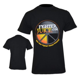 RING TO CAGE FighterJuice Workout Spandex Lycra Polyester Mix T Shirt (as1, Alpha, l, Regular, Regular) Black