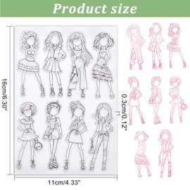 GLOBLELAND Fashion Woman Clear Stamp Skirt Silicone Clear Stamp Lovely Womans Rubber Stamp for Scrapbook Journal Card Making