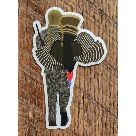 Mountain Creek Anglers FEMALE TURKEY HUNTER Sticker Decal hunting gobblers 3"x5" glossy weather proof