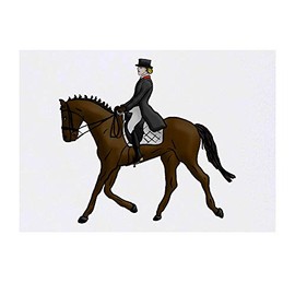 'Dressage Horse & Rider' Temporary Tattoo - Water Resistant, Skin-Safe, Non-Toxic Transfer (TO00040840)