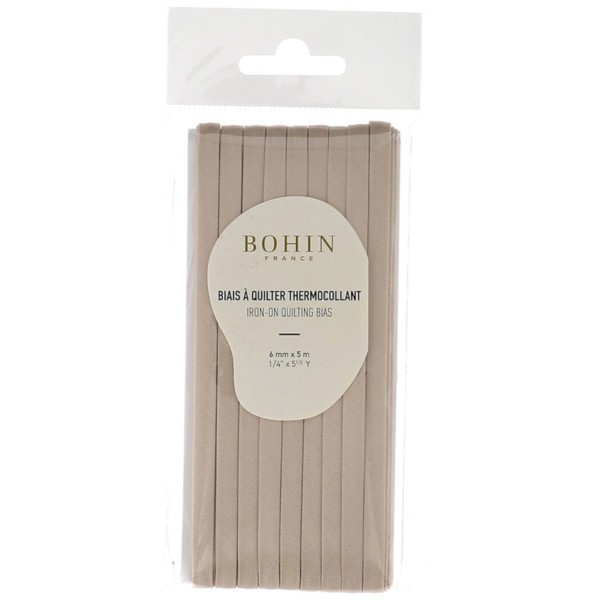 BOHIN Iron On Quilting Bias Tape 1/4in x 5-1/2yds Beige