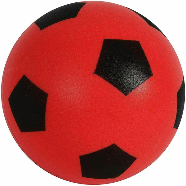 OnlineStreet Size 4 Football - Sponge Foam Soccer Ball; Ideal for Outdoor Games for Kids, Indoor Football, Kids’/Adults’ Garden Games, and Beach Games for Families (17.5 cm) (Red)