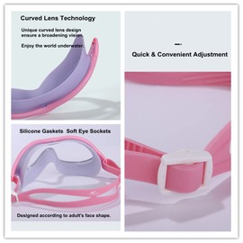 ZSYSUP UV Waterproof Anti Fog Swimwear Eyewear Swim Diving Water Glasses Adjustable Swimming Goggles Women Men Sports Eyewear (white)