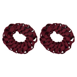 Shoelace Hair Scrunchies Elastic Hair Ties - Set of 2 - Burgundy
