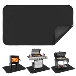 Hearth Rugs for Fireplaces, Fireproof Fireplace Mat, Gas Grill Splatter Mat for Outdoor, Flame-Resistant Pad Fiberglass Rug Indoor Outdoor, Deck Patio Protective Rug(Size:M: 42x24 Inch)