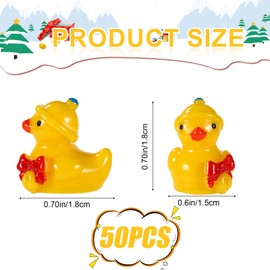 50 Pcs Christmas Resin Ducks, Miniature Resin Ducks with Santa Hats Mini Christmas Ducks Christmas Duck for Christmas Stocking Stuffers Christmas Tree Decoration