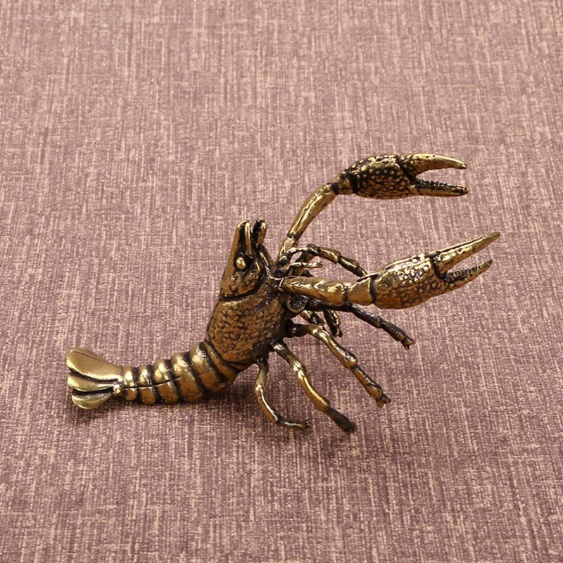 Kisangel Brass Lobster Figurine Feng Shui Statue Wealth Good Luck