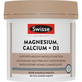 Swisse Ultiboost Magnesium, Calcium + Vitamin D3 Tab X 180