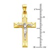 14k REAL Two Tone Gold Religious Jesus Crucifix Cross Charm