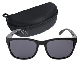 Captain Stag CS-010-1-EH-72 Men's Sunglasses with Sunglasses Case, Plastic Frame, Black