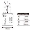 Master Lock 4692JADBRN Padlock, TSA Lock, Dial, Password Setting, Small,