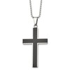 Modern Faith Cross Necklace for Men with Black Carbon Fiber