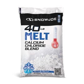Snow Joe Calcium Chloride Blend Deicer & Snow Removal for Driveway, 40 Lbs, Blue