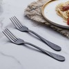 Black Dinner Fork Set, Seeshine 7.8-inch Stainless Steel Shiny Black