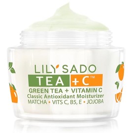 LILY SADO TEA+C Té verde y vitamina C hidratante facial, crema facial natural orgánica vegana, la mejor loción hidratante antioxidante, antiarrugas, suaviza, hidrata, reafirma y tonifica para una piel deliciosa y radiante. Para mujeres y hombres