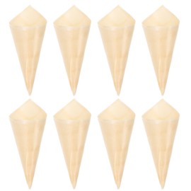 Toddmomy 50 Pieces Wood Tasting Cone Disposable Wood Cones Wooden Ice Cream Cone Appetizer Finger Food Snack Holder for Parties Catering Events Food Displays