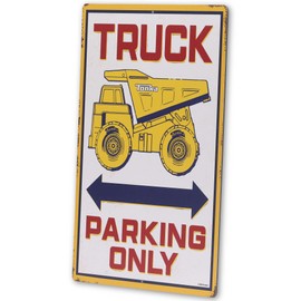 Hasbro Tonka Truck Parking Only Metal Sign - Fun Vintage Tonka Wall Decor for Kids' Bedroom or Garage