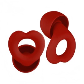 Silent Heart Ear Plugs Ultra-Comfy Reusable Noise-Reducing Earplugs by CITIGO, for Sleep, Deep Focus, Travel, Sensitivity | Hearing Protection | XS/S/M/L Sizes Fit | Up to 30dB Noise Reduction (Red)