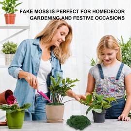 Fake Green Moss for Potted Plants Indoor, 5.3oz Artificial Moss for Crafts, Realistic Faux Moss Decor for DIY Fairy Garden, Terrariums, Table Centerpieces, Wedding & Home Decor