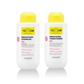 Alfaparf Milano Yellow Professional Liss - KIT Smoothing Shampoo y Acondicionador. Alisador, Anti-Frizz para Cabello Rebelde, con Keraveg y Amaranto, 