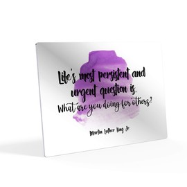 HB Art Design Life's most persistent urgent question is What are you doing for others Martin Luther King Jr Inspirational Motivational Quote Wall Art Metal Print Decor Ready to Hang 16x24