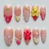 Luxury Press on Nails Medium Almond Handmade 3D Unique Reusable