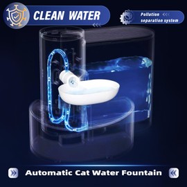 Cat Water Fountain - 3000ml Automatic Pet Drinking Fountain for Cats and Dogs, Ultra Quiet Pump, Water Level Window, No Filter Needed