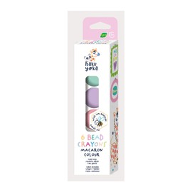 Haku Yoka 6303098 Wax Crayons Set, Macaroon, 6 Wax Crayons in Pastel Colours, Easy to Grip, No Staining, Wax Crayons for Children from 3 Years