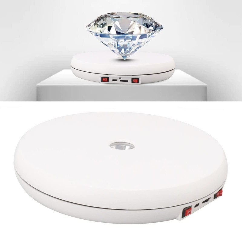 Zerodis Electric Motorized Rotating Turntable Display Stand with LED, 360