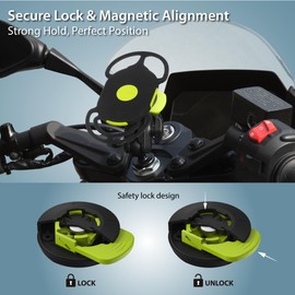 BONE Moto Tie Connect Kit 3 - Fork Stem, Magnetic Motorcycle Phone Mount, Detachable & 360° Rotatable with Shock-Absorbing Design, Scooter Phone Holder for Most Smartphones
