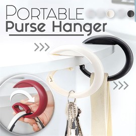 Hayaww Table Side Bag Hook Handbag Holder Portable Bag Holder for Backpack Bag Holder for Table Bag Hook with Non-Slip Table Handbag Holder Hook (White)