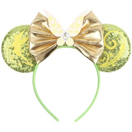 CLGIFT Tinkerbell Minnie Ears,Pick your color, Peter Pan Minnie Ears, Silver gold blue minnie ears, Rainbow Sparkle Mouse Ears,Classic Red Sequin Minnie Ears (Tinkerbell)