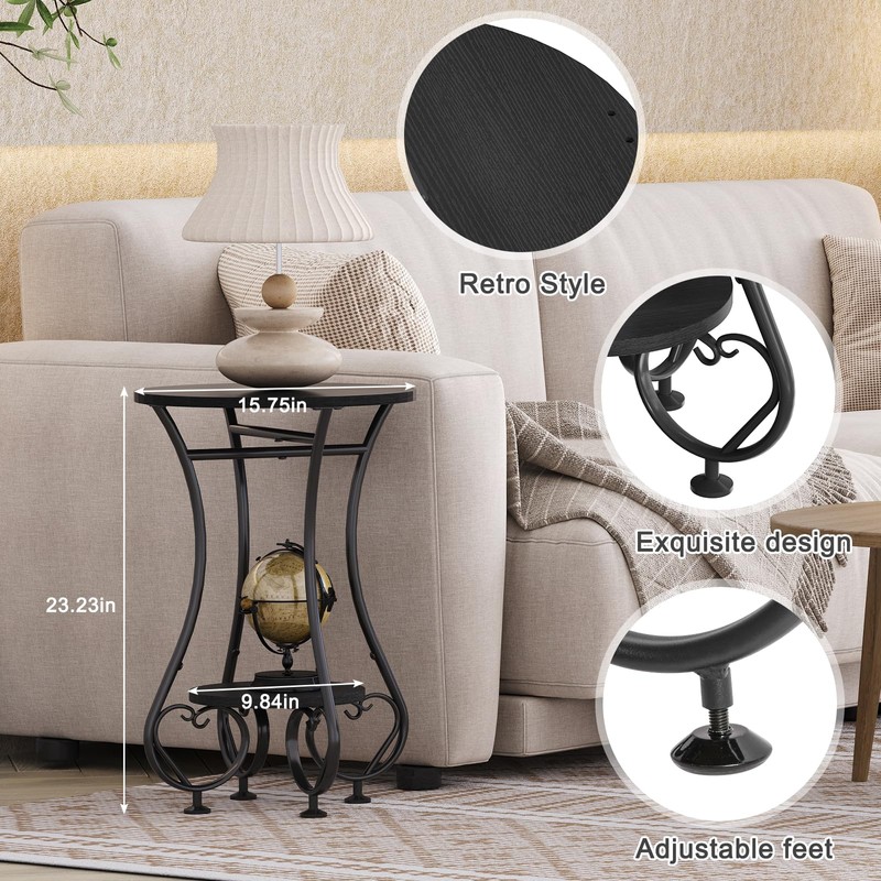X-cosrack Small Round Side Table,Round End Table for Small Spaces