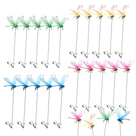 20 Pack Dragon Fly Clips for Bugs Repellent, 3D Artificial Fake Dragonfly Hat Clips, Dragonfly Garden Decor for Outdoor, Indoor, Garden, Yard, Patio (4 Colors)
