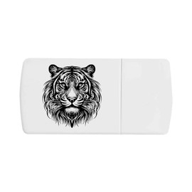 Azeeda 'Tribal Tiger Head' Pill Box with Tablet Splitter (PI00036048)
