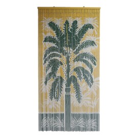 Palm Tree Curtain Wall Art, Decorative Room Divider, Natural Vietnamese Craft, Indoor Hanging Bamboo Blinds, Sturdy Hook, Easy to Clean, 35.43 x 78.74 Inches
