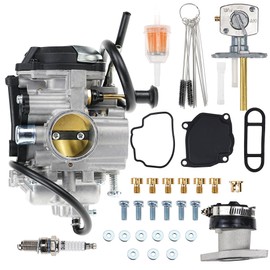 YFM250 Carburetor for Yamaha Bear Tracker 250 YFM250X YFM 250XH YFM250XM ATV Carb 1999 2000 2001 200 2003 2004.Replace#4XE-14140-13-00(with Intake Manifold & Fuel Tank Petcock)